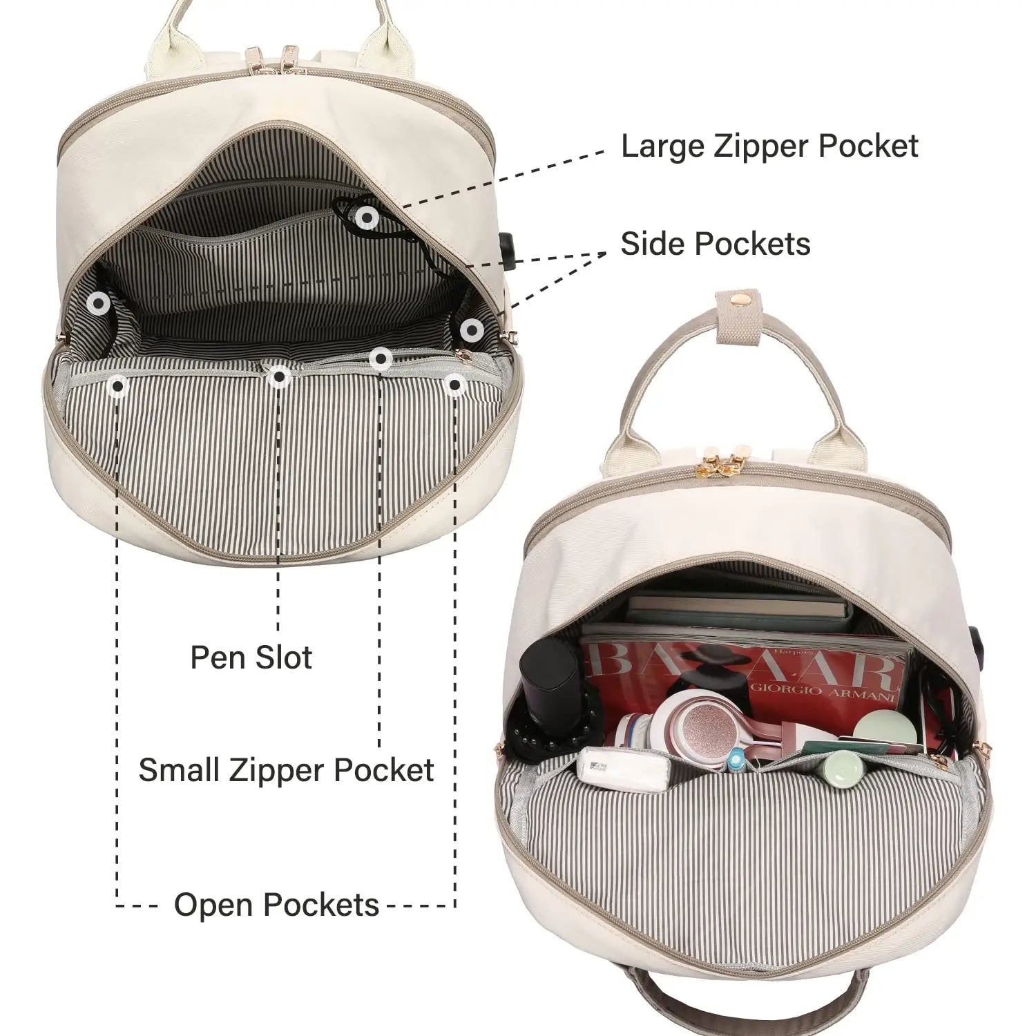 Laptop Backpack for Women – Stylish Waterproof Travel Bag with USB Port - Image 7
