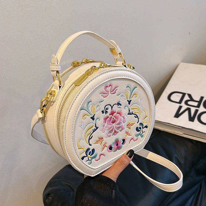 Opulent Orchid Embroidered Velvet Evening Clutch - Image 4