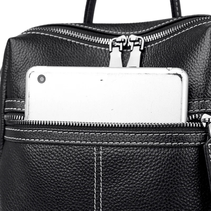 Stylish Leather Backpack for School and Travel - Image 6