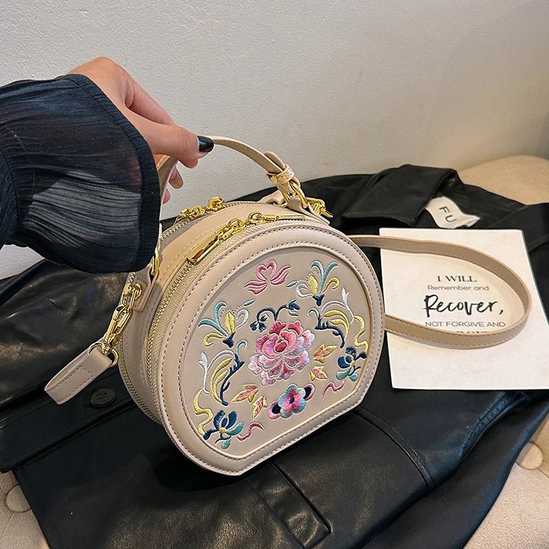 Opulent Orchid Embroidered Velvet Evening Clutch - Image 9