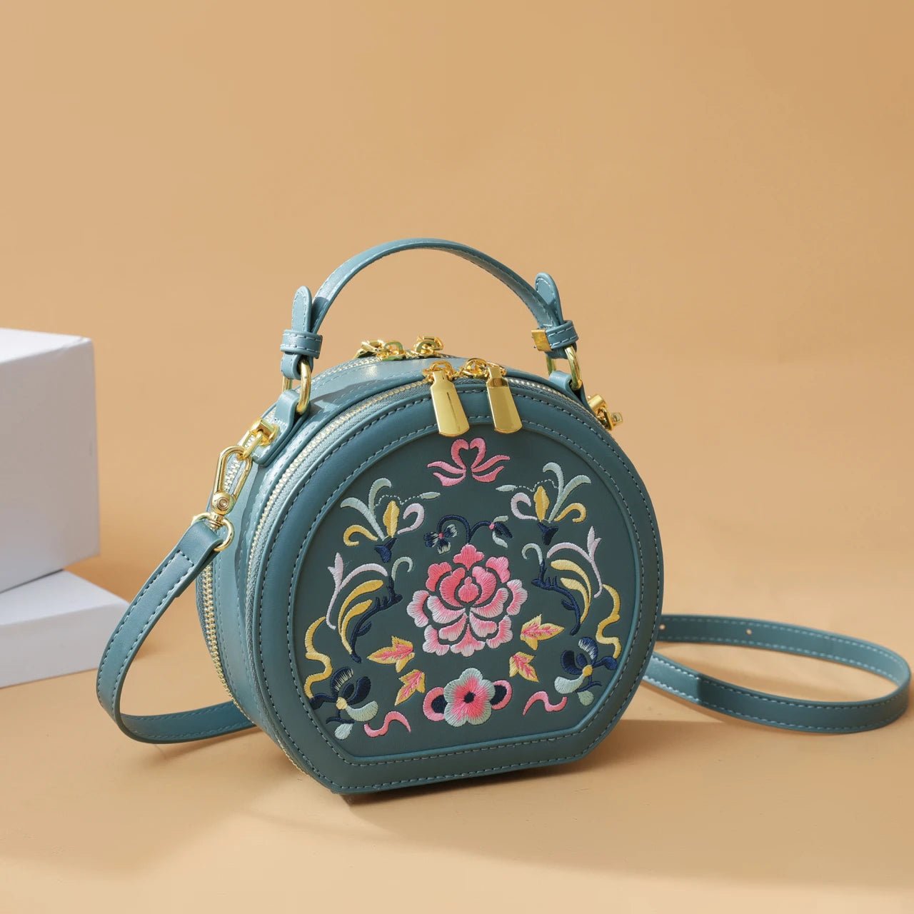 Opulent Orchid Embroidered Velvet Evening Clutch - Image 2