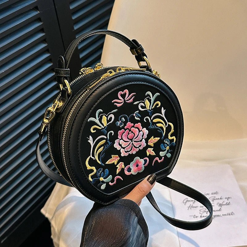 Opulent Orchid Embroidered Velvet Evening Clutch - Image 5