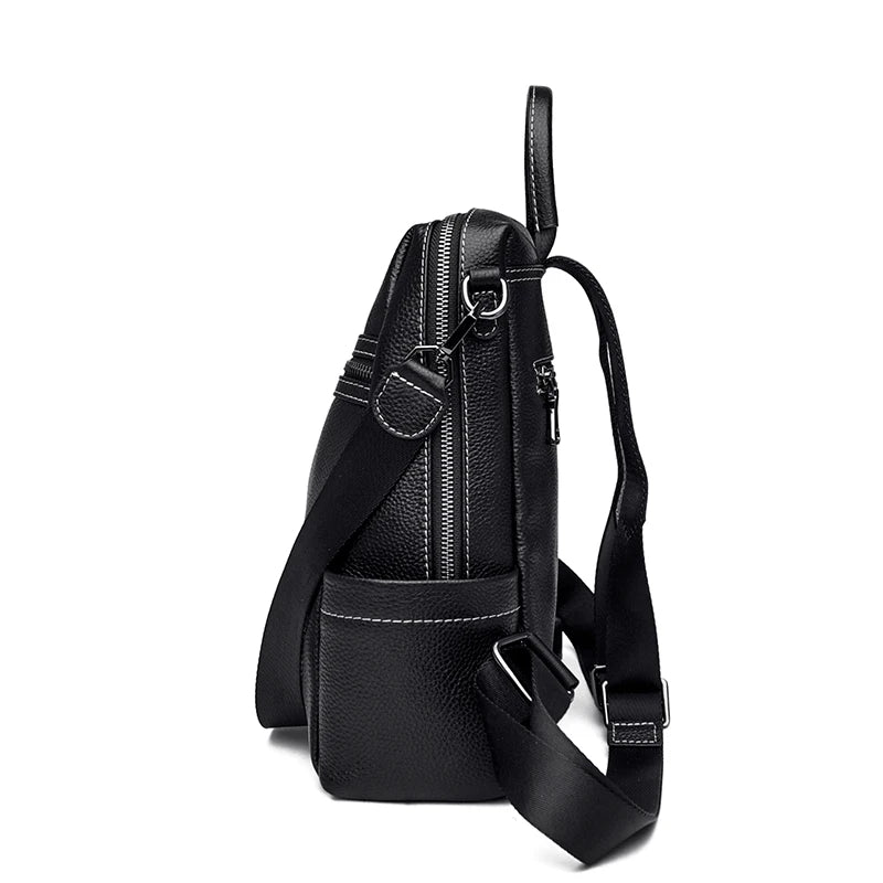Stylish Leather Backpack for School and Travel - Image 4