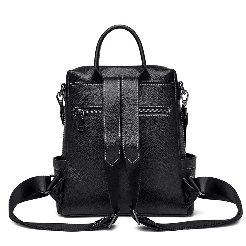 Stylish Leather Backpack for School and Travel - Image 3