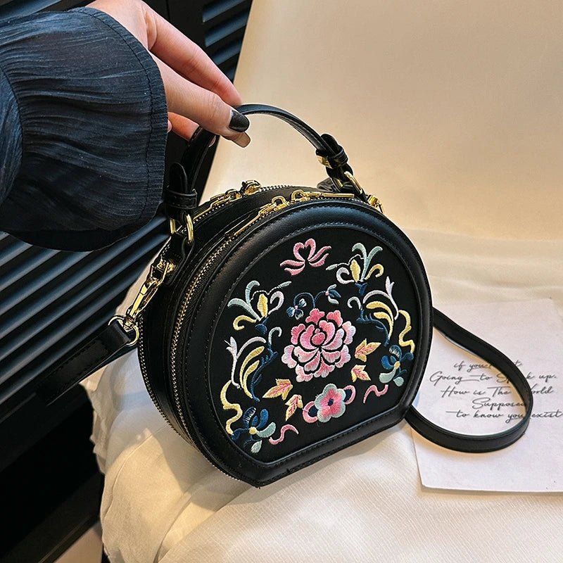 Opulent Orchid Embroidered Velvet Evening Clutch - Image 10