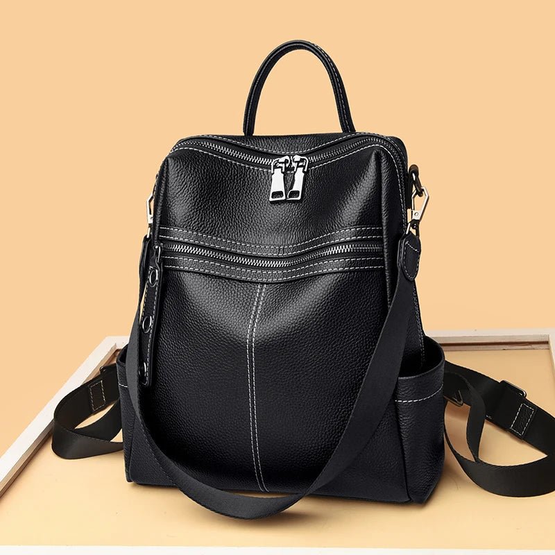 Stylish Leather Backpack for School and Travel - Image 2