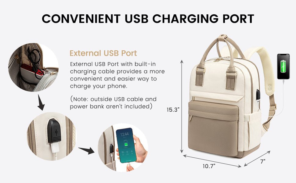 Laptop Backpack for Women – Stylish Waterproof Travel Bag with USB Port - Image 13